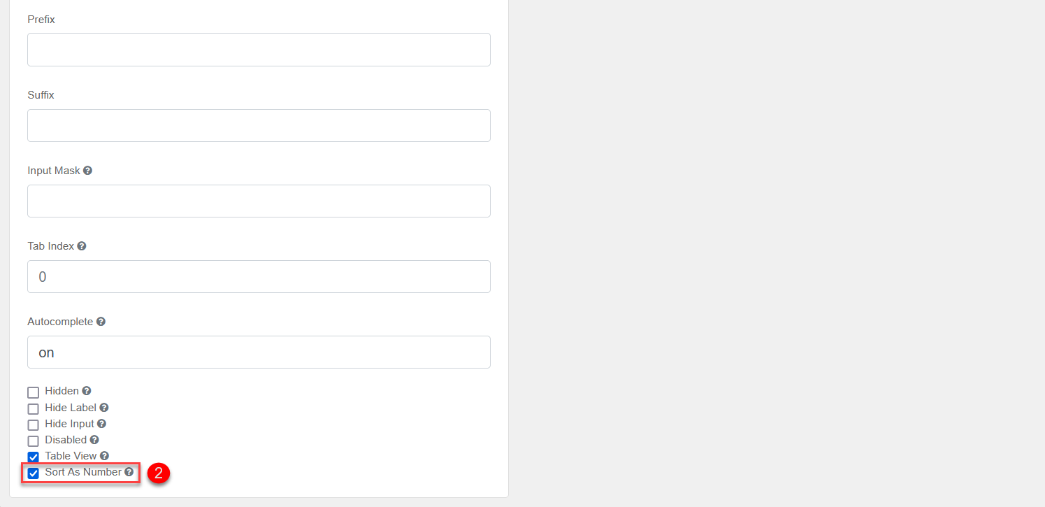 edit grid sort as number 7